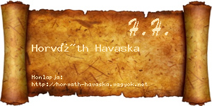 Horváth Havaska névjegykártya