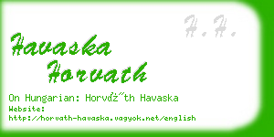 havaska horvath business card